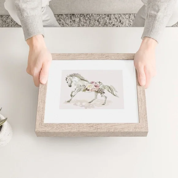 Floral Horse Watercolor Illustration Wall Art Print Poster Unframed - Picture 8 of 16